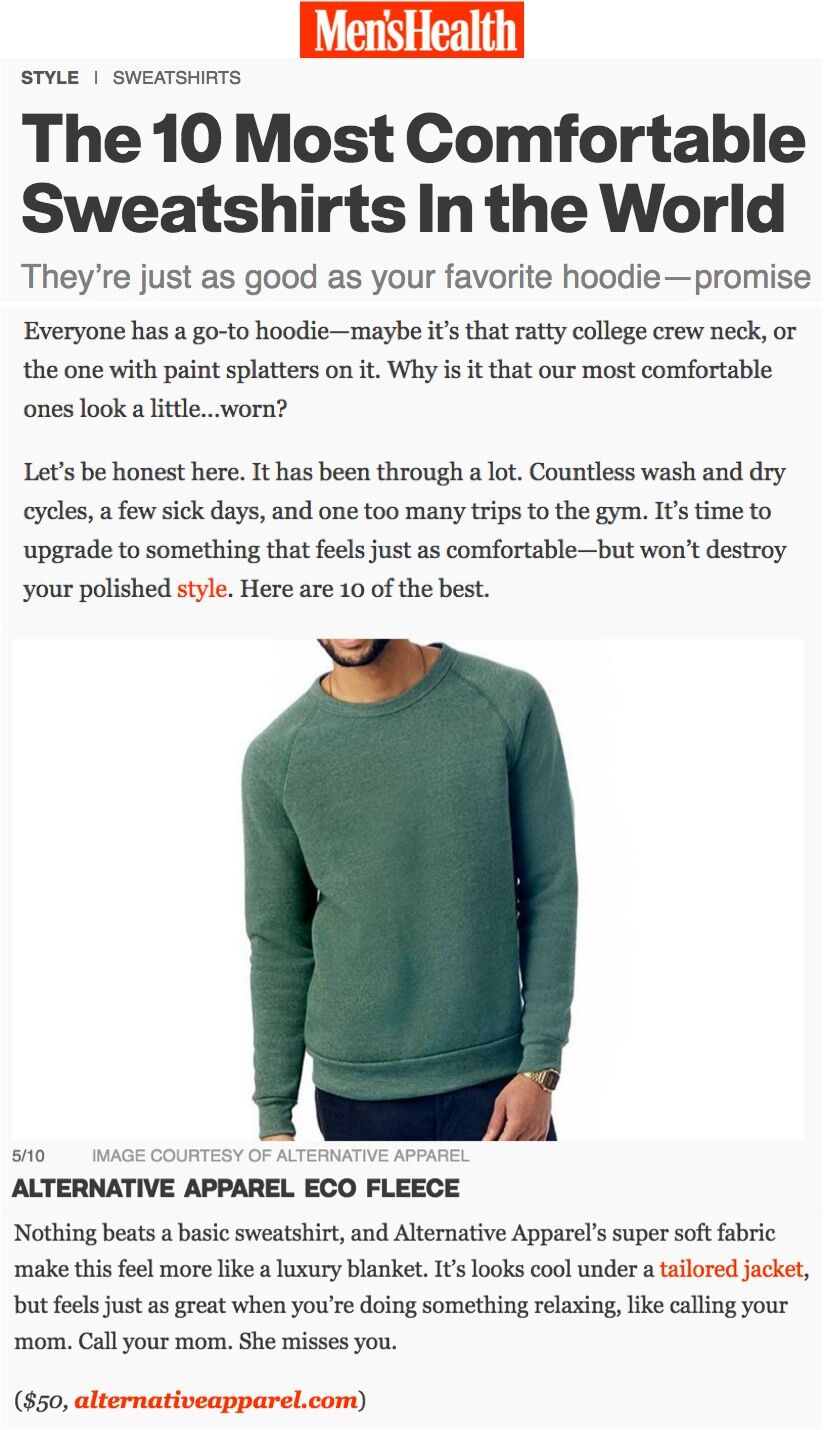 most comfortable sweatshirt mens
